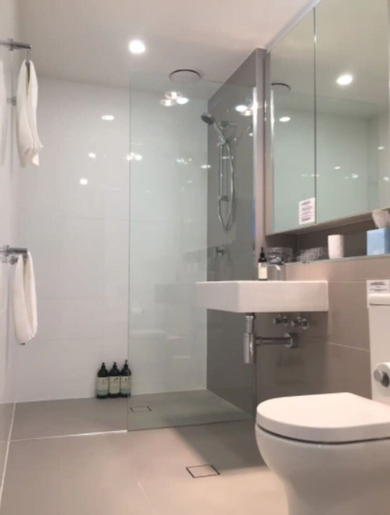 Hair dryer, towels