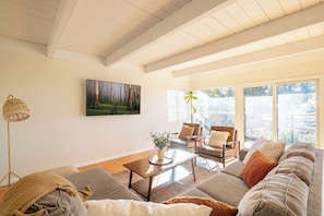 Smart TV y chimenea 