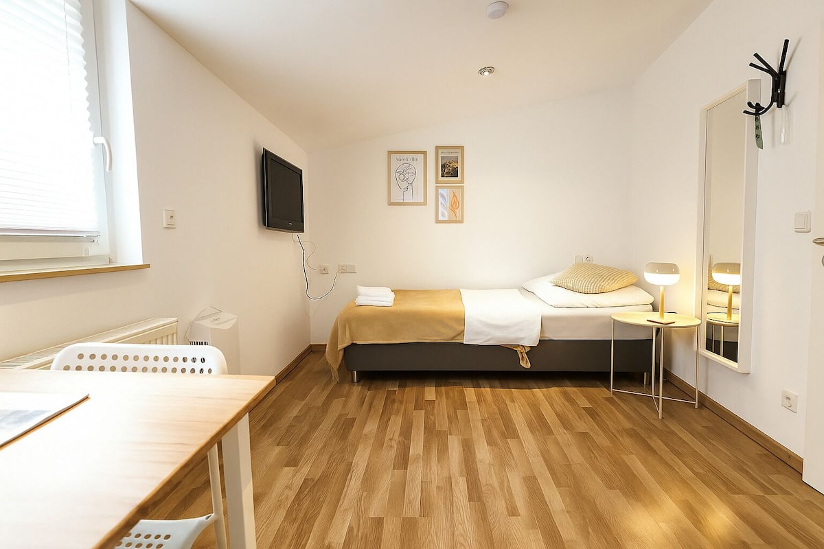 Enkeltrom – basic, ikke-røyk | Safe på rommet, skrivebord og wi-fi (inkludert)