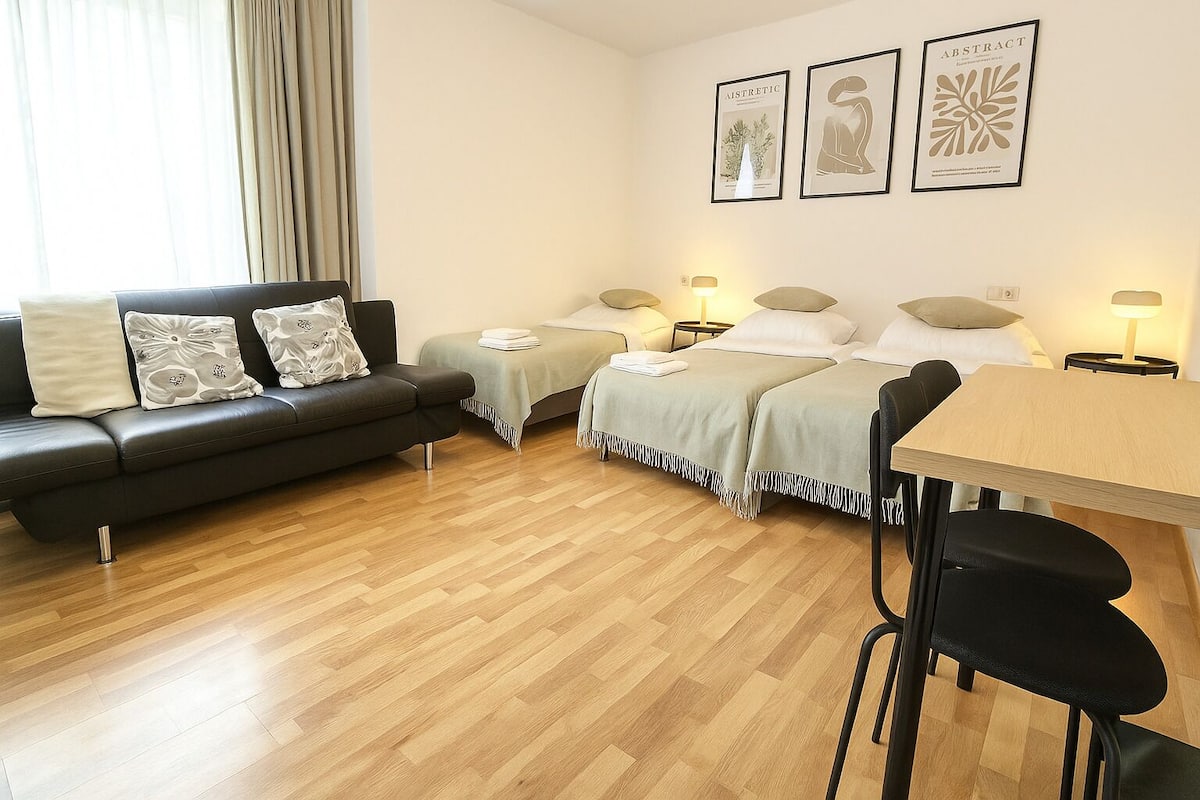 Tremannsrom – basic, bakgårdsutsikt | Safe på rommet, skrivebord og wi-fi (inkludert)