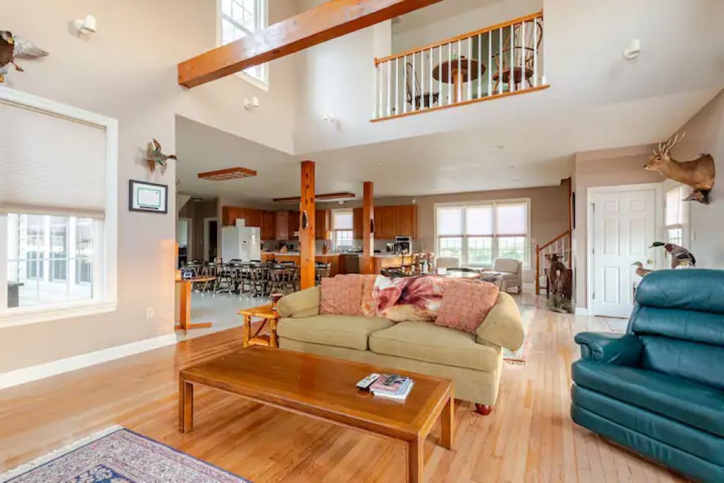 Smart TV, chimenea y libros 