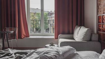 1 bedroom, blackout curtains, iron/ironing board, free WiFi