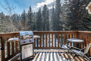 Superior Condo, Jetted Tub, River View | Terrace/patio - Stonebrook Resort - Adults Only (Estes Park)