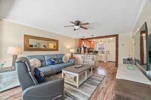 Condo, Multiple Beds (7904 Surf Dr #7) | Living area - 7904 Surf Dr #7 (Panama City Beach)