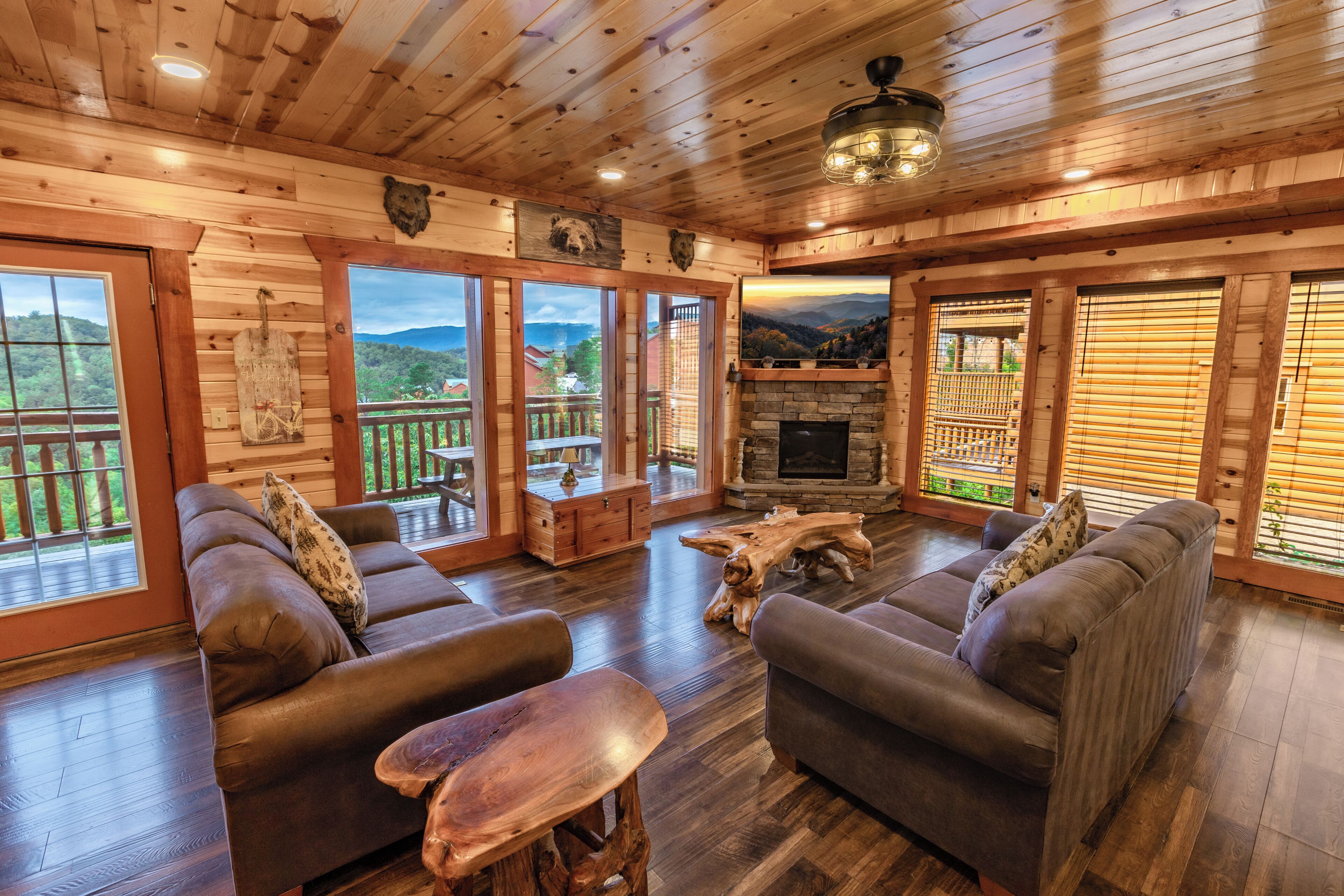 Smart TV, fireplace, video games, printers