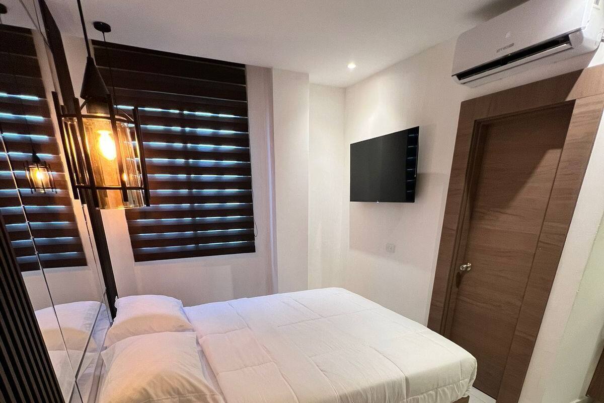 1 bedroom, blackout curtains, iron/ironing board, free WiFi