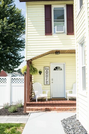 Exterior detail - Cozy Allegheny Passage bike trail retreat between Pittsburgh and Washington, DC. (Connellsville)