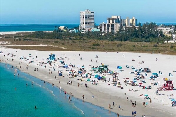 Sun-loungers, beach towels