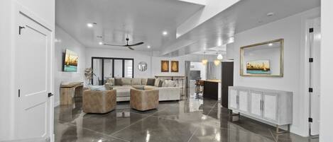 Smart TV, video games, foosball, table tennis