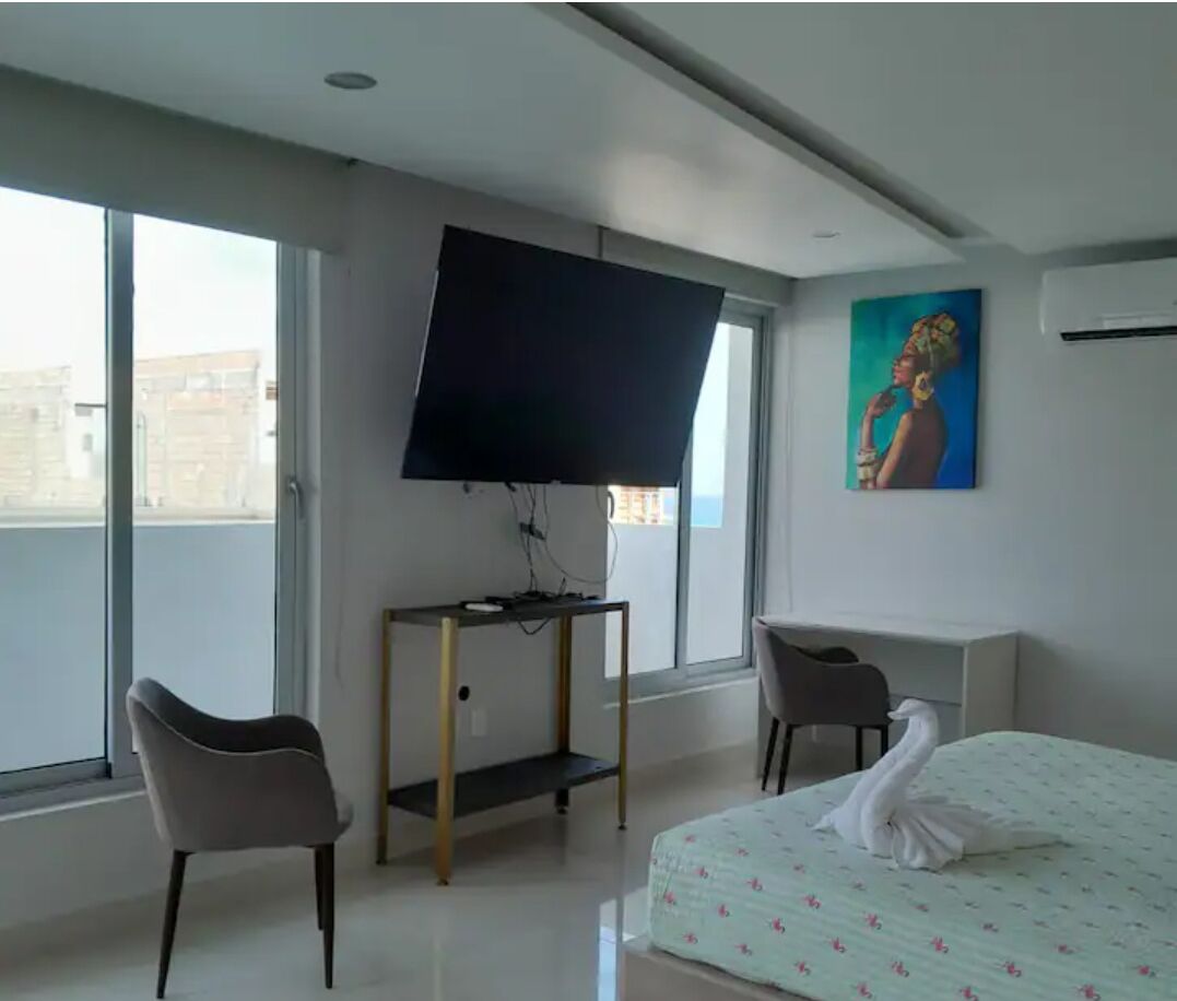 1 slaapkamer, een strijkplank/strijkijzer, wifi, beddengoed