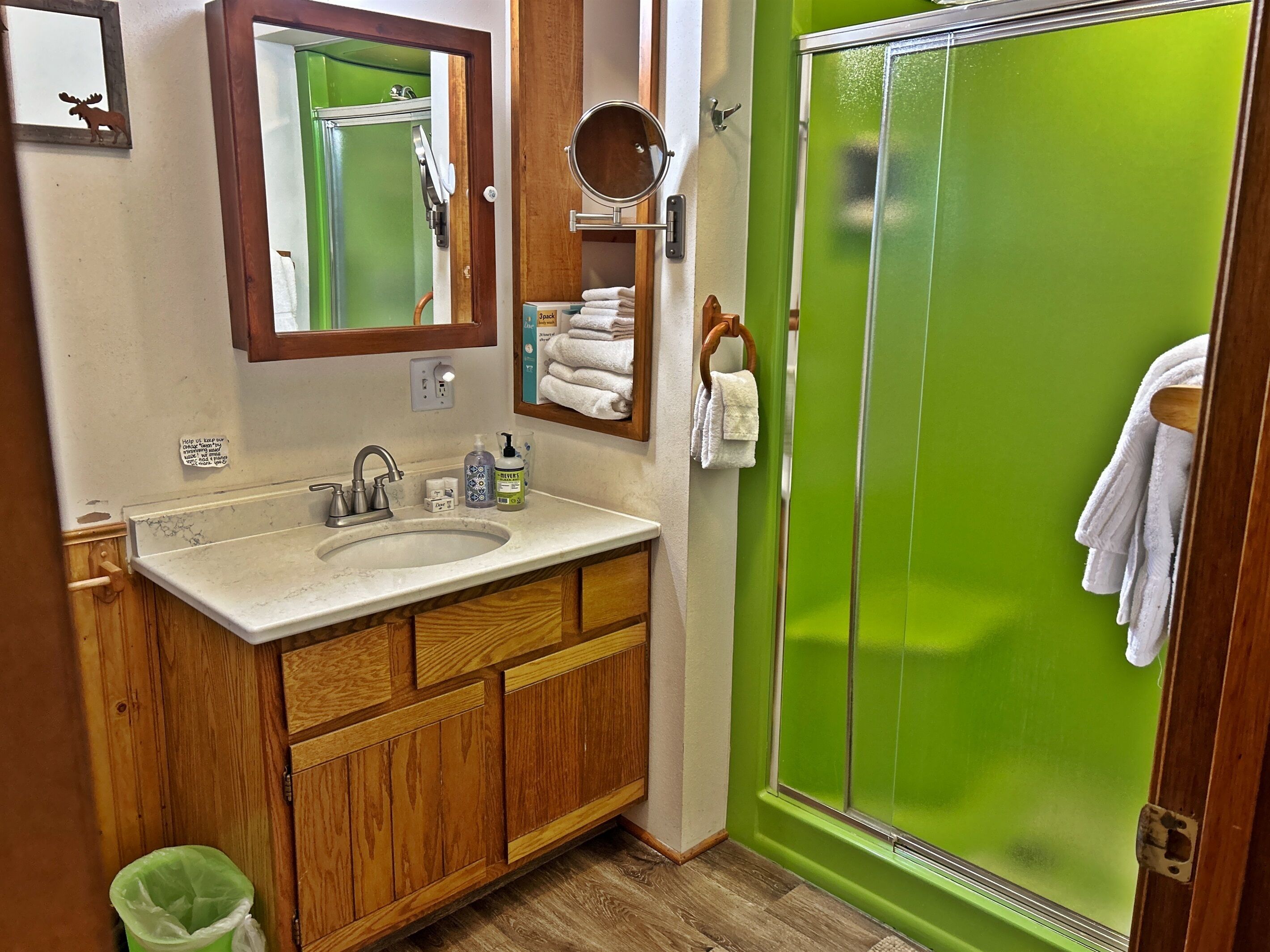 Shower, towels