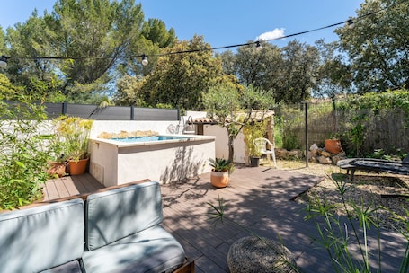 Terrace/patio. Holiday Home 'Loft Des Cigales' with Private Pool and Private Terrace