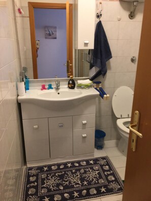 Douche, sèche-cheveux, serviettes fournies