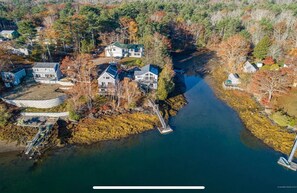 Exterior - Coveshead. Dramatic waterfront designer cottage. (Harpswell)