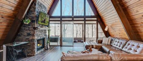 Smart TV, fireplace, video games