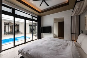 Villa Premium, 2 habitaciones, no fumadores, sauna | Ropa de cama de alta calidad y edredones de plumas