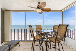 Outdoor dining - 505 Beachfront Condo w/ Gulf Views, Heated Pool & BBQ (Fort Myers Beach)