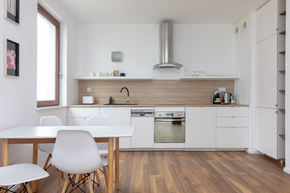 Fridge, oven, toaster