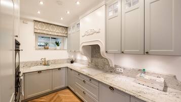 Fridge, oven, stovetop, dishwasher