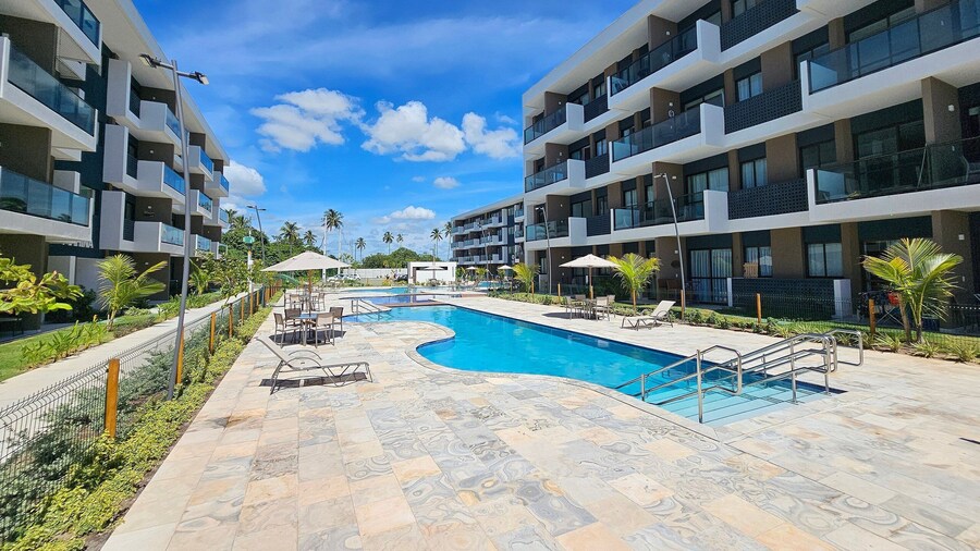 Flat luxo com varanda gourmet no Makia