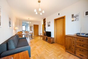 TV, DVD player, books