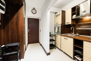 Fridge, oven, stovetop, toaster - Smolna Romantic 9th Floor Studio (Warszawa)