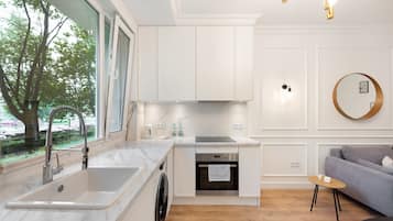 Fridge, oven, stovetop, dishwasher