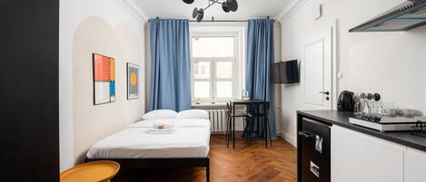 1 室のベッドルーム、アイロン / アイロン台、WiFi、ベッドシーツ