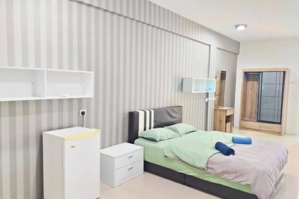 1 bedroom, desk, laptop workspace, iron/ironing board