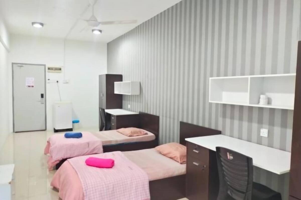1 bedroom, desk, laptop workspace, iron/ironing board