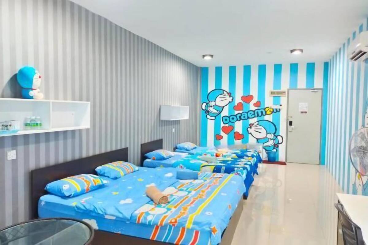 1 bedroom, desk, laptop workspace, iron/ironing board