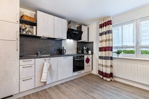 Fridge, oven, stovetop, dishwasher - Apartment 'Ferienwohnung Schätzle' with Balcony and Wi-Fi (Schuttertal)