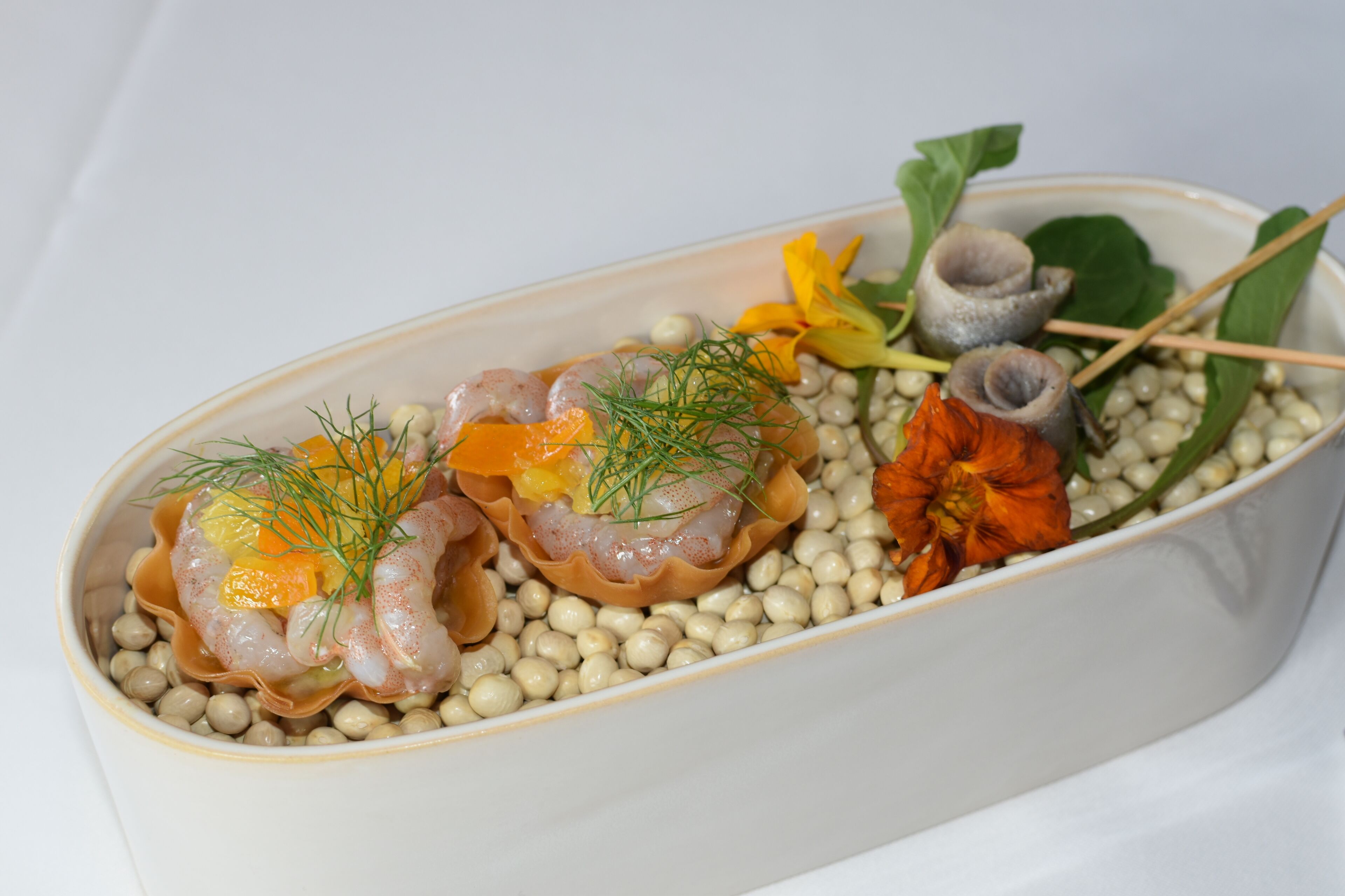 Plat de marisc i verdura.