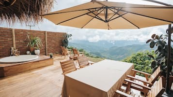 Luxury Villa, Balcony, Hill View | Outdoor dining
