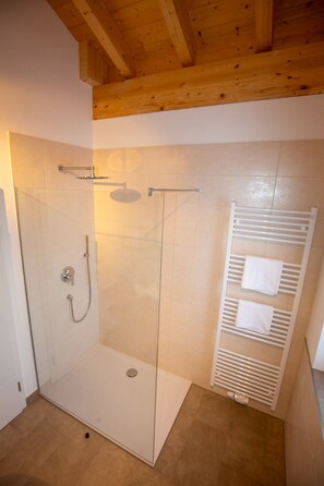 Shower, hair dryer, towels - Ferienwohnung Seeblick, 1-4 Pers., 1 Sep. Schlafzimmer, Südbalkon (Chieming)