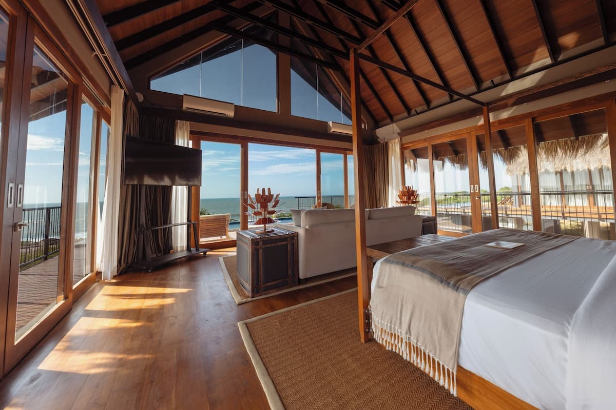 Cabane Luxe, 2 chambres, vue plage | Literie de qualité supérieure, matelas mémoire de forme