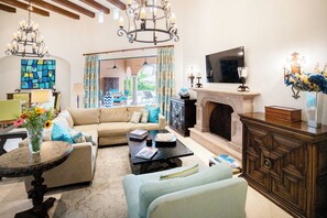 TV, fireplace, stereo, offices