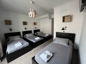 Desk, free WiFi, bed sheets