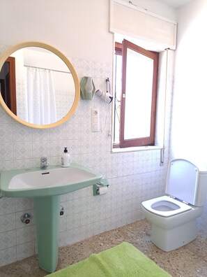 Haartrockner, Bidet, Handtücher, Seife