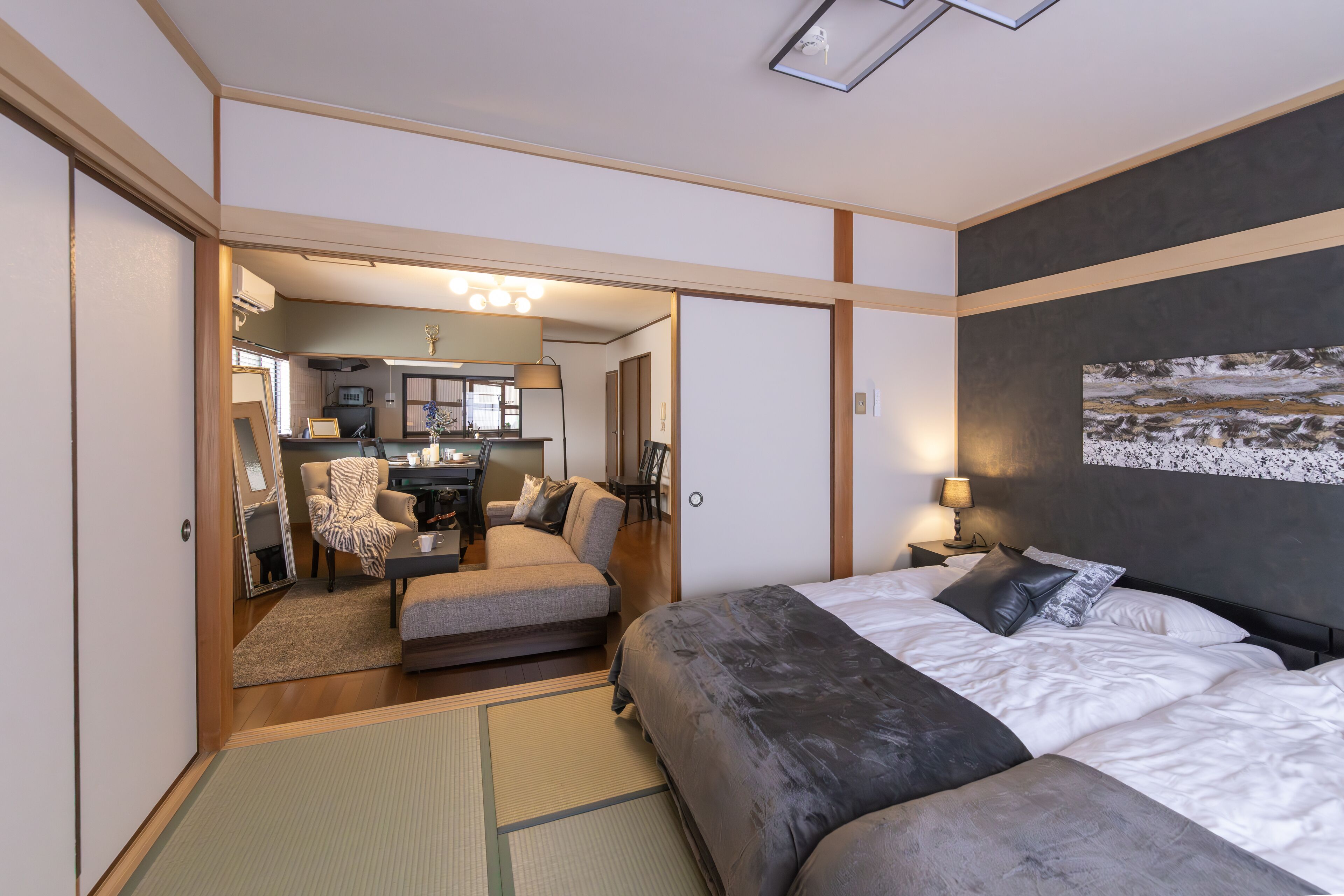 Design Apartment | Individually decorated, individually furnished, desk, blackout drapes