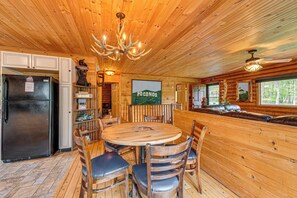 House (3 Bedrooms) | Interior - Hot Tub & Fire Pit: Albrightsville Log Cabin! (Albrightsville)