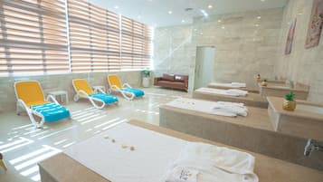 Sauna, steam room, massages