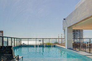 Outdoor pool, pool loungers