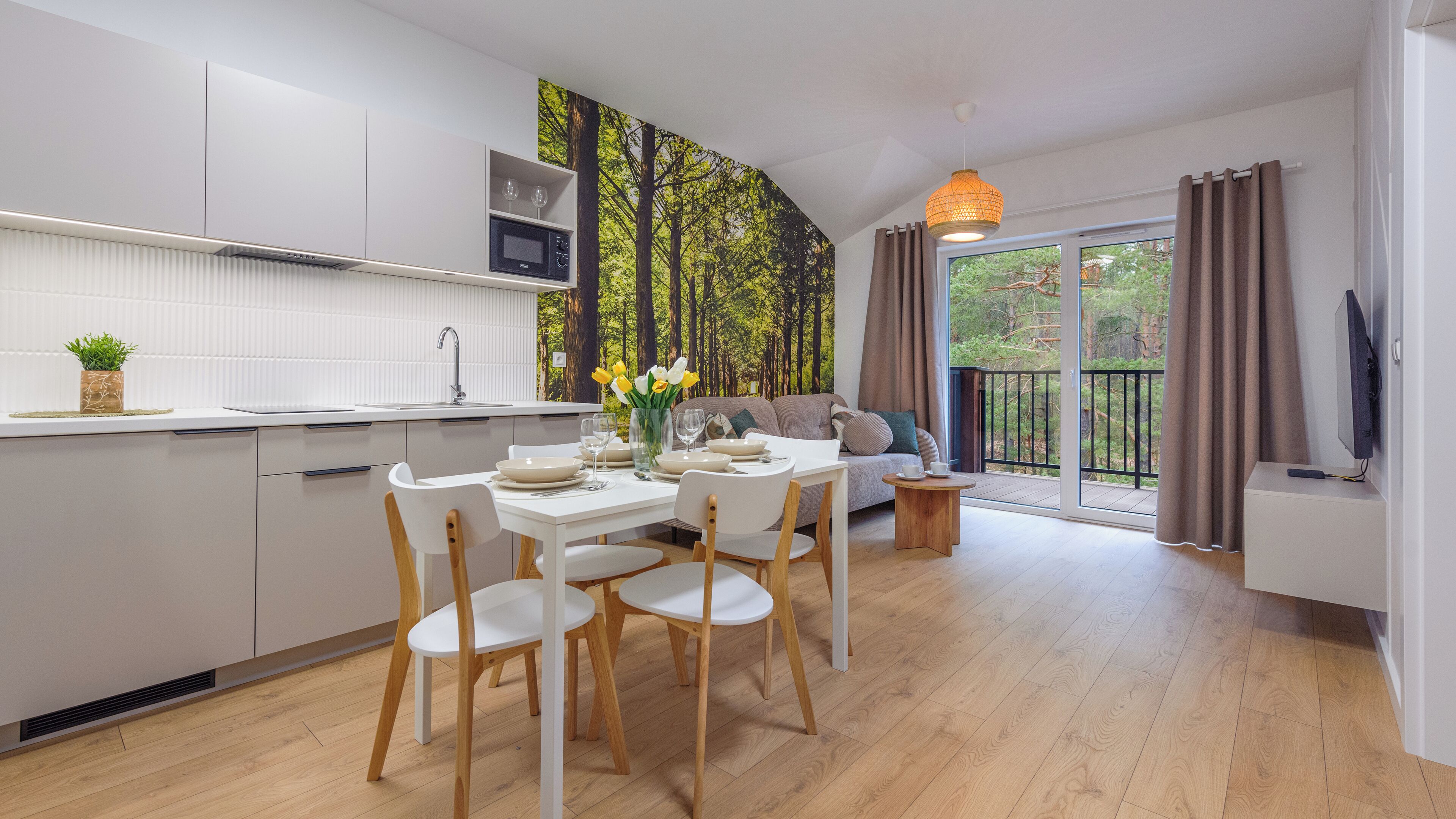 Apartment (B 203) | Private kitchen | Fridge, stovetop, electric kettle, cookware/dishes/utensils