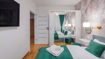 Familienapartment, 1 Schlafzimmer, Balkon (5 os) | Bettwäsche