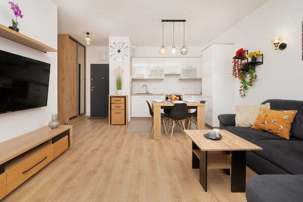 Apartment, 1 Bedroom, Balcony | Living room - Apartment Manufaktura Łódź by Renters (Lodz)