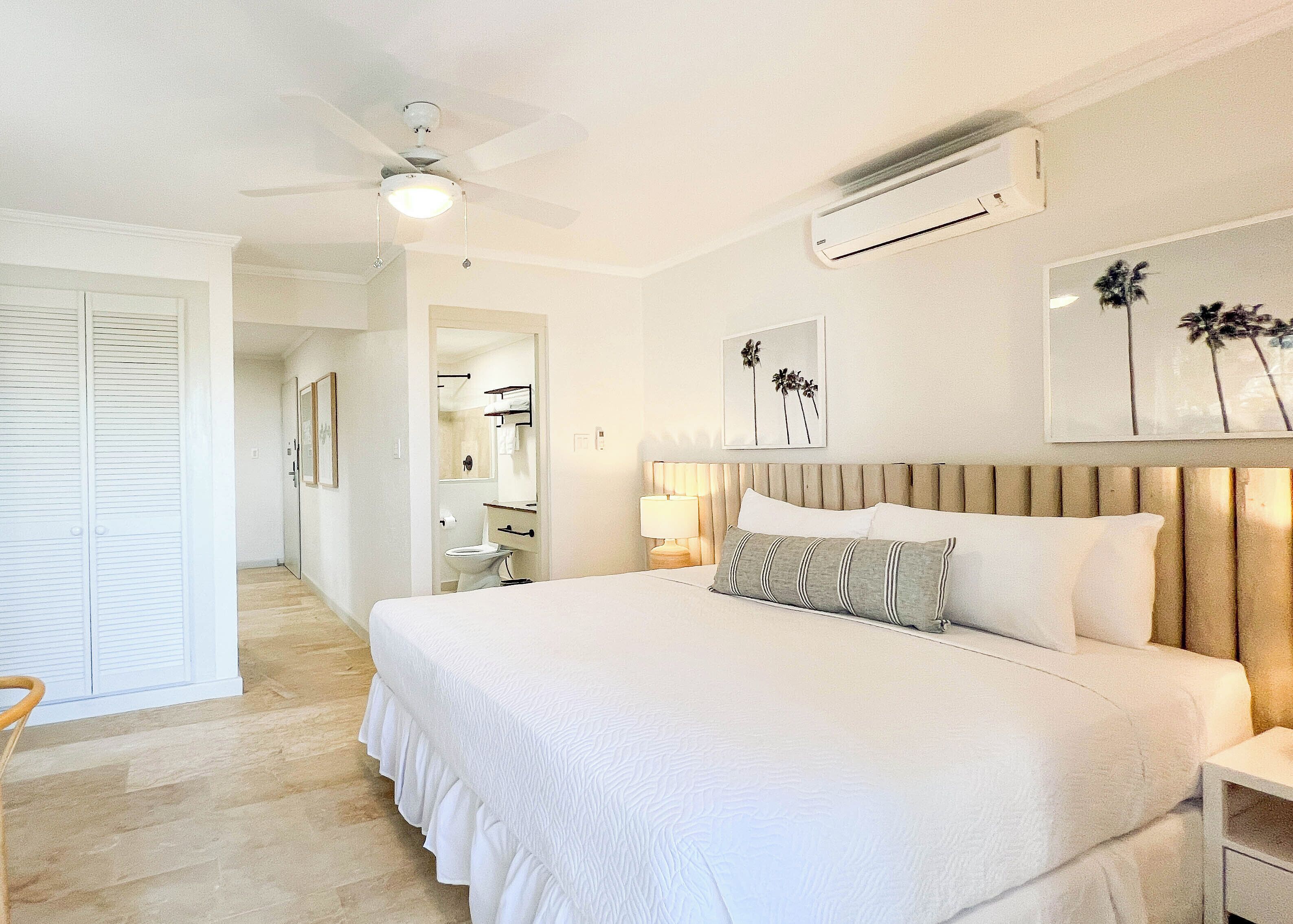 Habitación estándar, 1 cama King size, vista al jardín | Caja de seguridad en la habitación, muebles diferentes y escritorio 