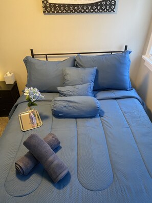 2 slaapkamers, een strijkplank/strijkijzer, gratis wifi, beddengoed