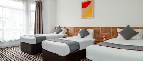 Desk, free WiFi, bed sheets