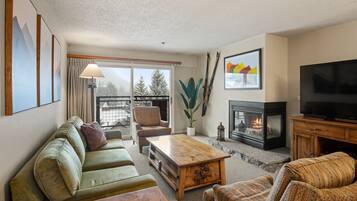 TV, fireplace, DVD player